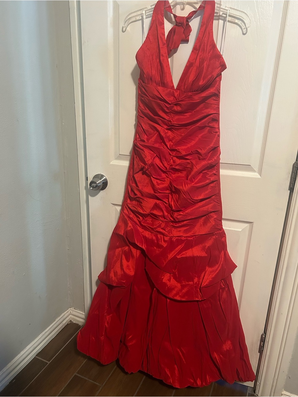 Jessica McClintock Red Satin Evening Dress